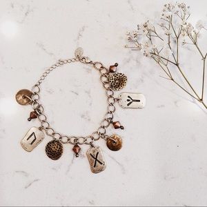 Claire’s Silver Charms Positivity Bracelet